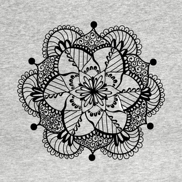 Black Mandala Floral by Richardsonh25